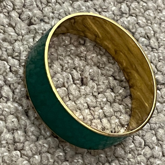 Green Enamel and Gold Bangle Bracelet from J. Crew - Picture 8 of 11